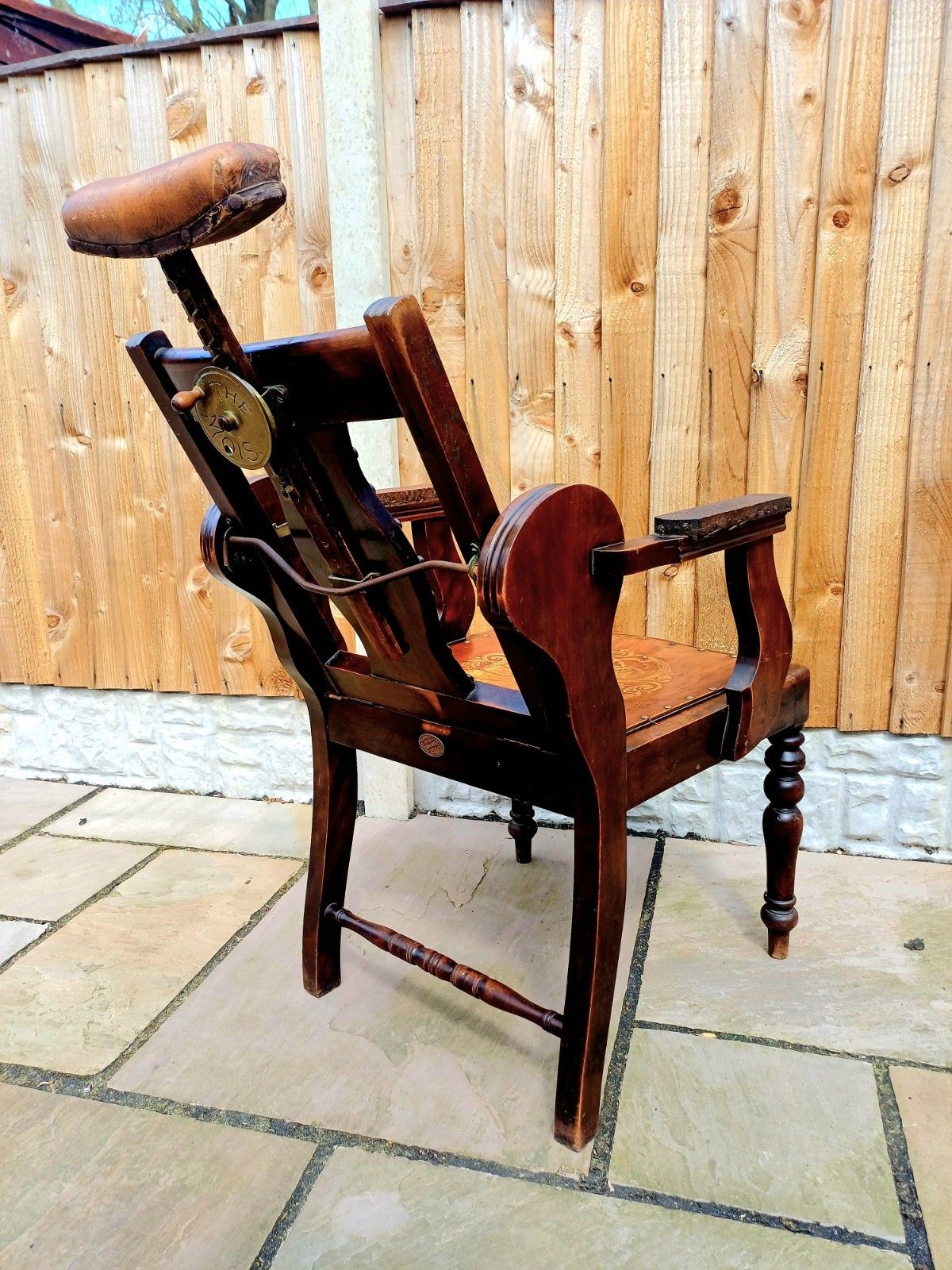 photo for sale Rare Scottish Antique Barbers Chair Woth Makers Name