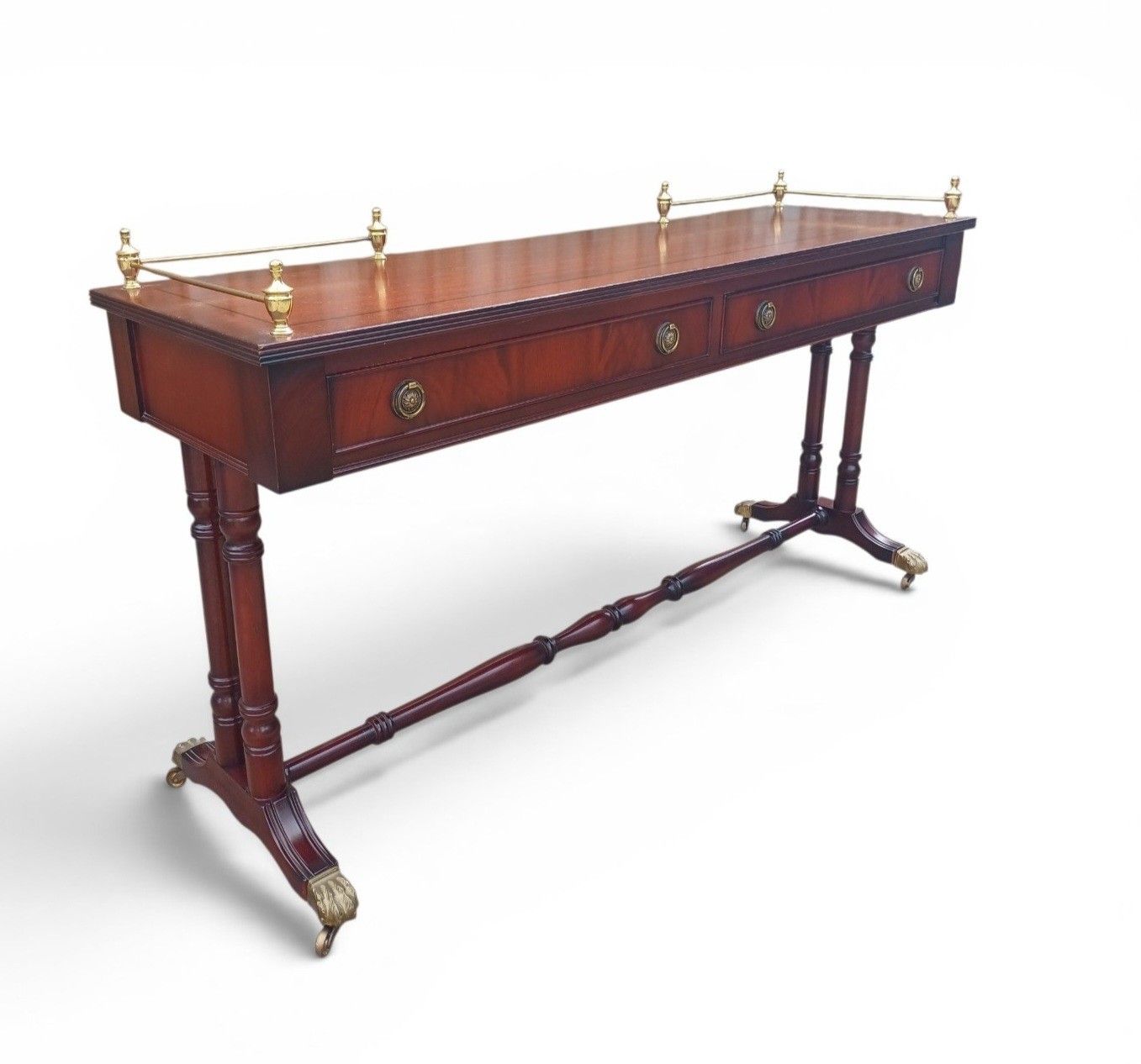 High Quality Vintage Campaign Style Console Table Desk By Shaw Of  London photo furniture
