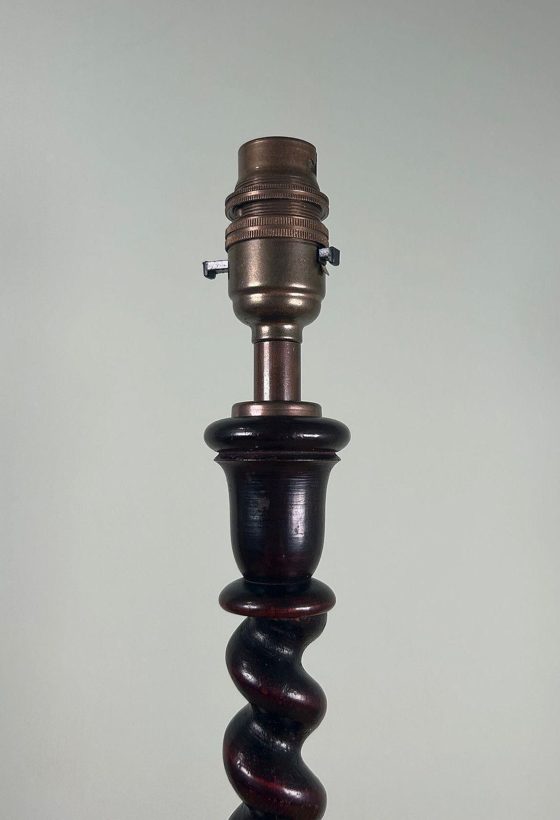 Large Antique Barley Twist Wooden Table Lamp – Vintage Wood Lamp Base C1930s photo buy