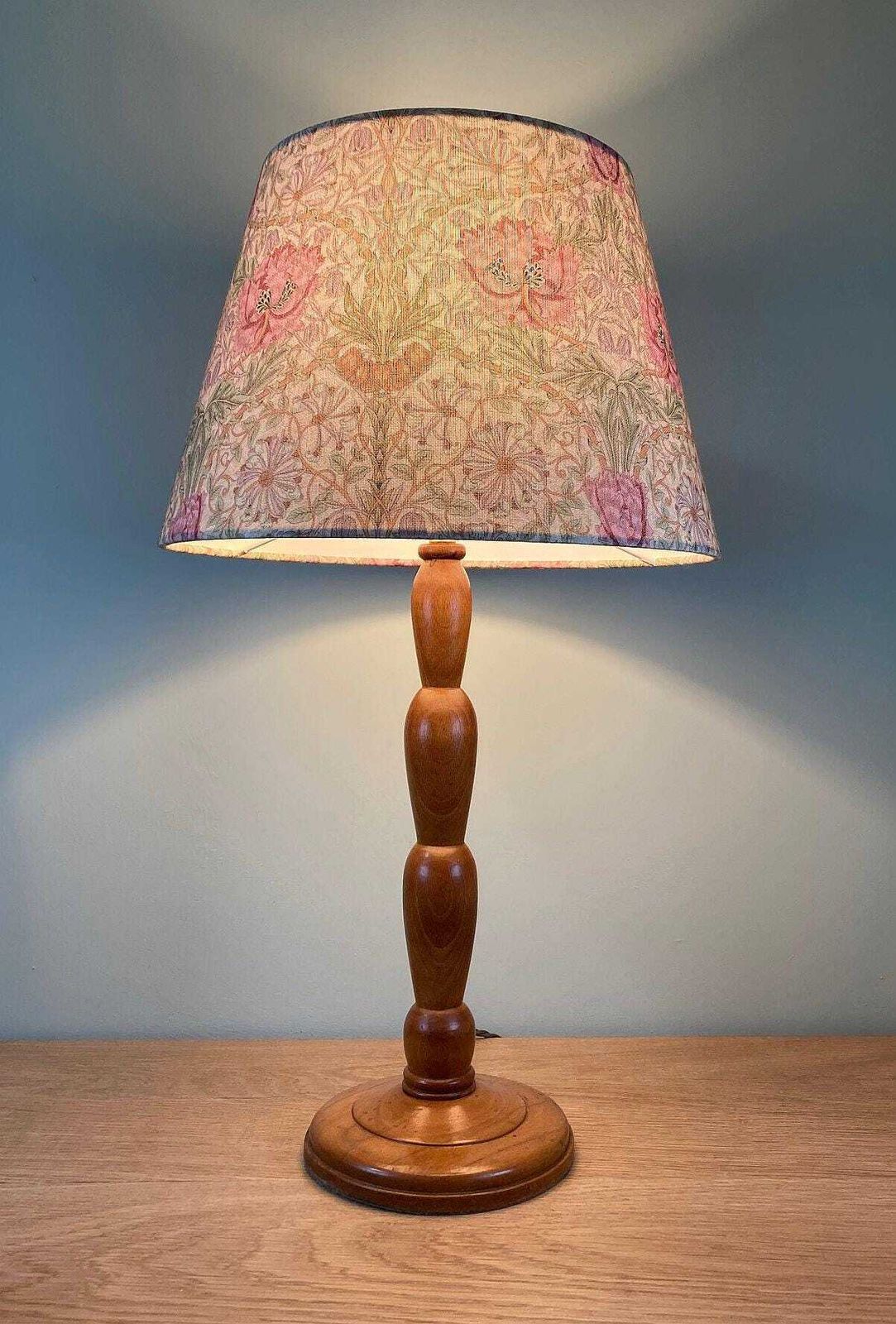 Early 20th Century Wooden Table Lamp – Antique Turned Wood Lamp Base photo for sale