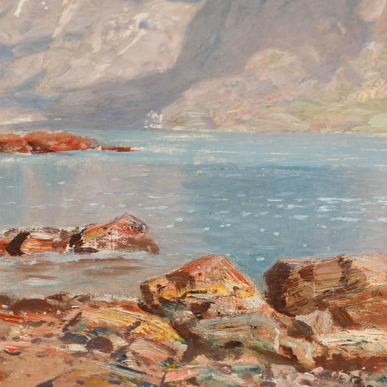 Folmer Bonnén (1885 1960) Early 20th Century Oil, Fjord Landscape photo 450.0