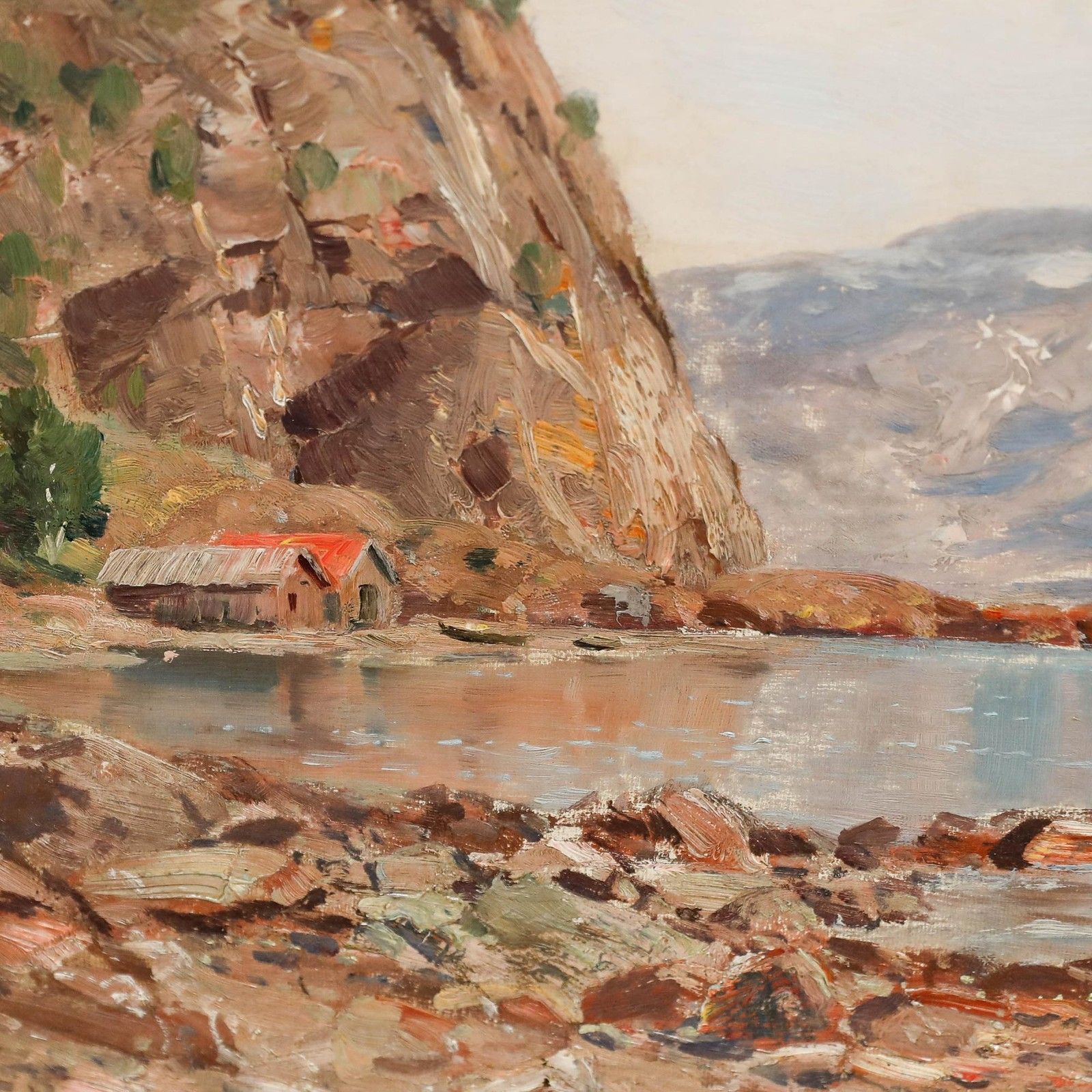 Folmer Bonnén (1885 1960) Early 20th Century Oil, Fjord Landscape photo vinterior