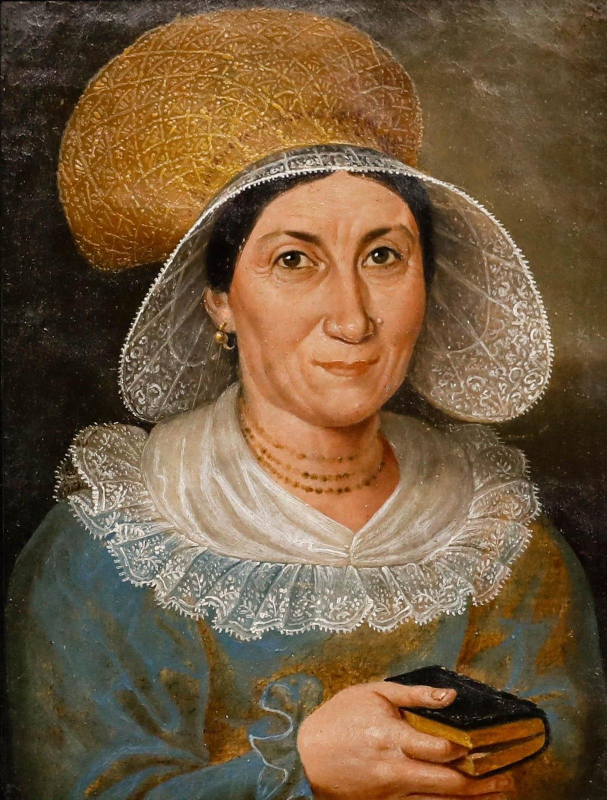 Dutch School 18th Century Oil Zeeland Bourgeois Woman photo furniture