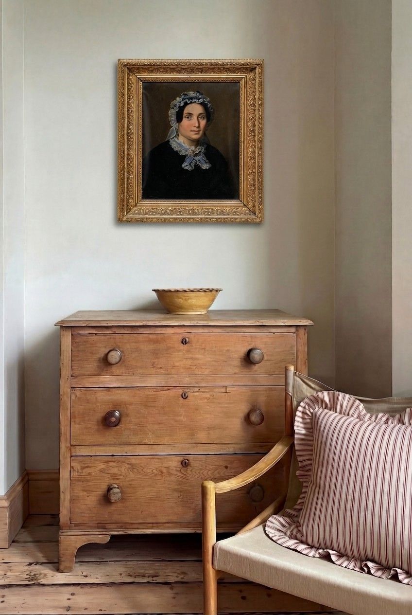 Mid 19th Century Oil Portrait Of Gretchen Heithecker photo for sale