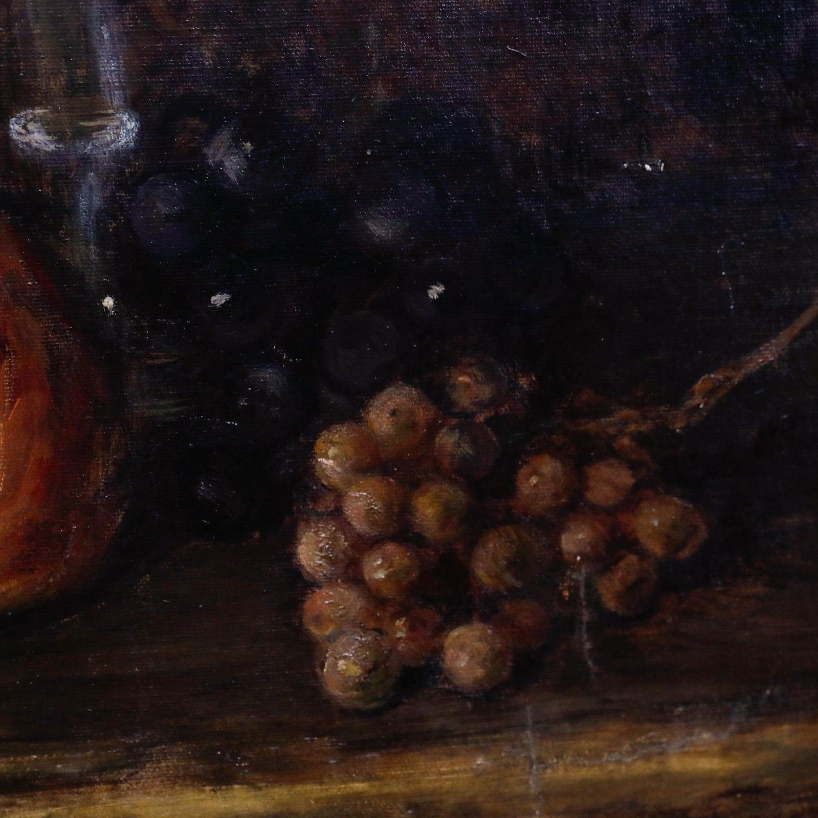 Carl Hayer Late 19th Century Oil, Grapes And Porcelain photo vinterior