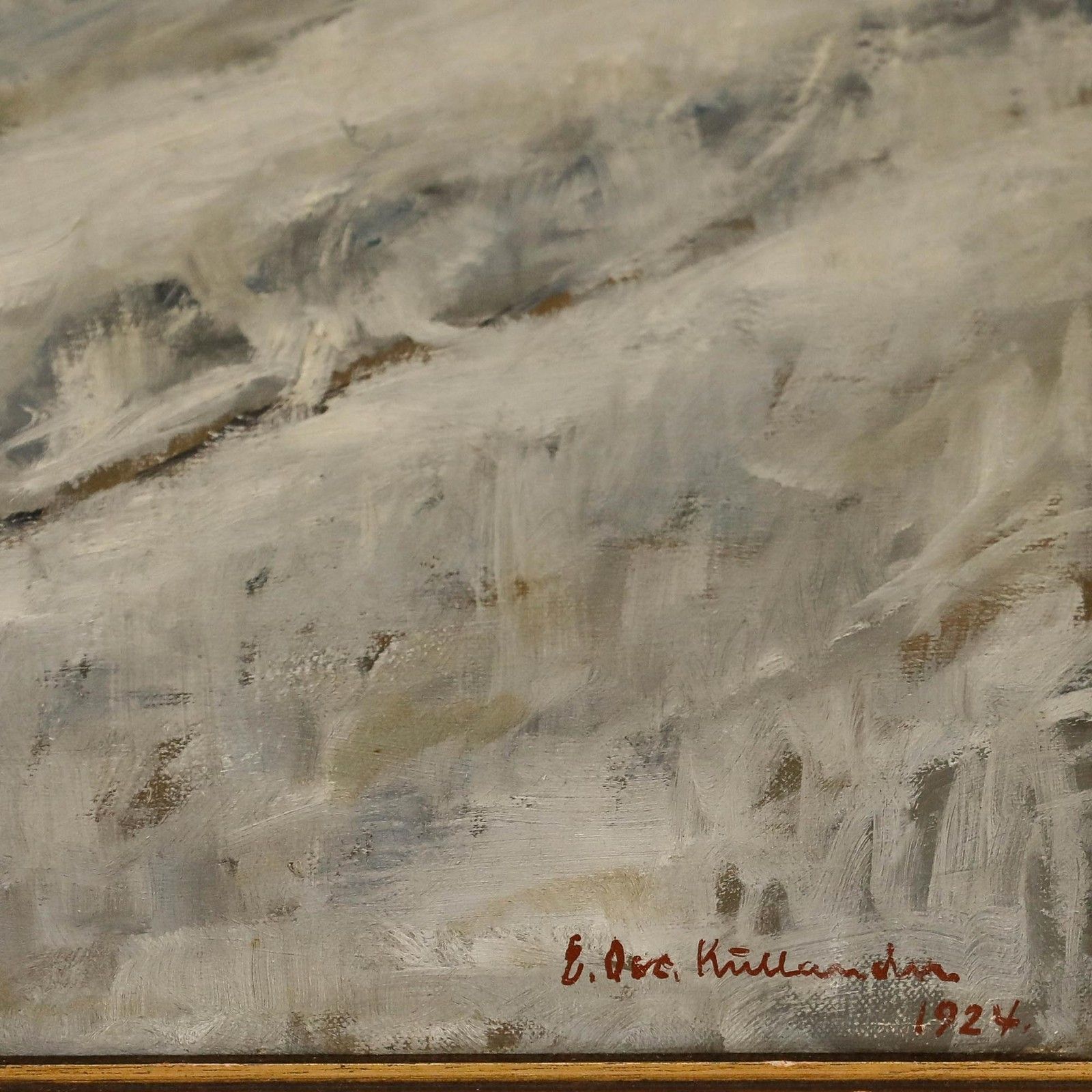 Einar Kullander (1893 1946) Swedish School 1924 Oil, A Horse Drawn Sleigh photo vintage