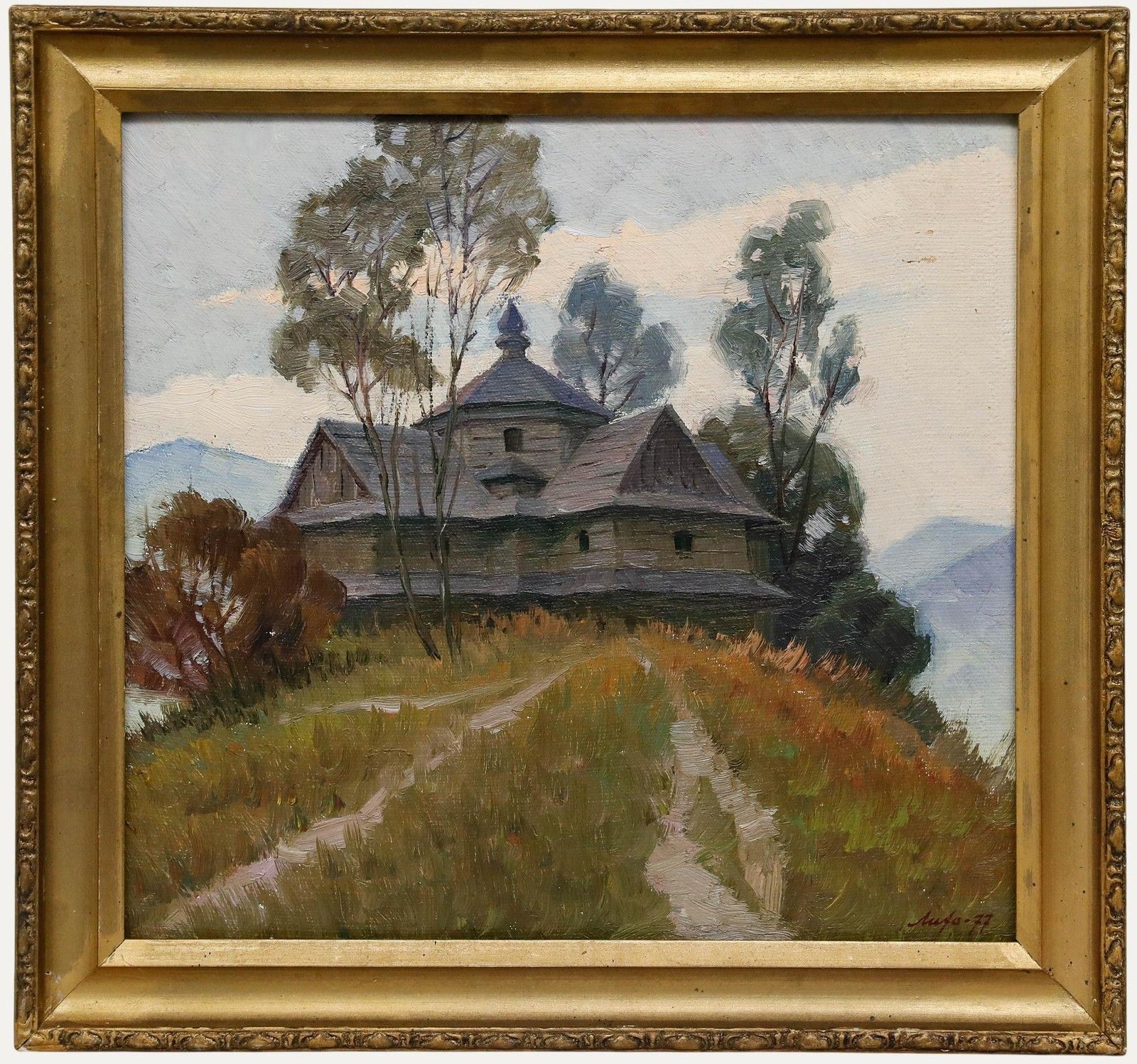 Vladimir Lykho (1924) 1977 Oil, Evening In The Mountains