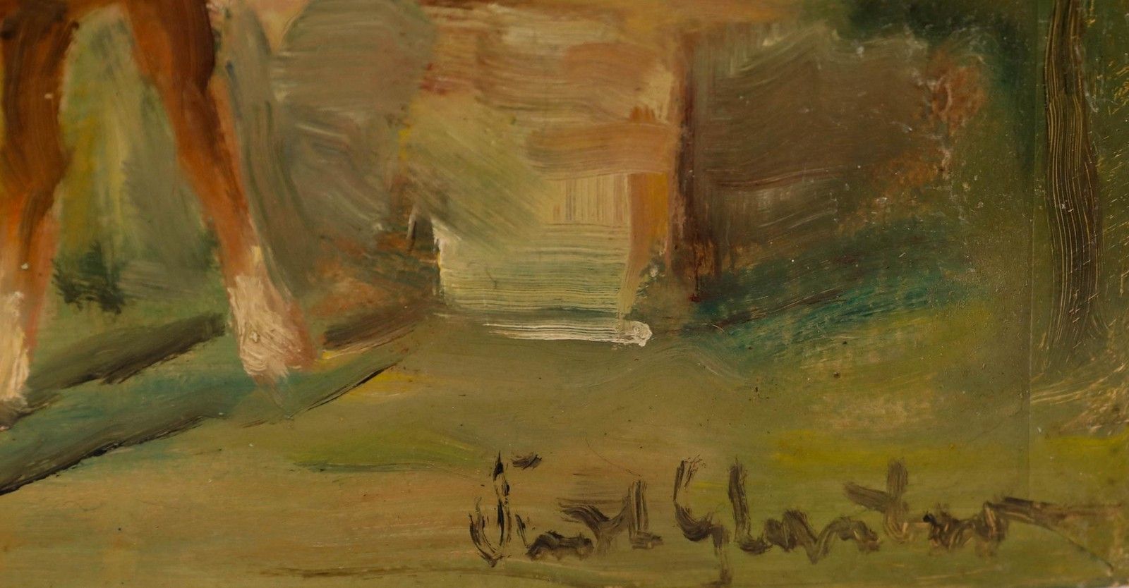Kurt Glauber (1886 1963) Mid 20th Century Oil, Horses Watering photo buy