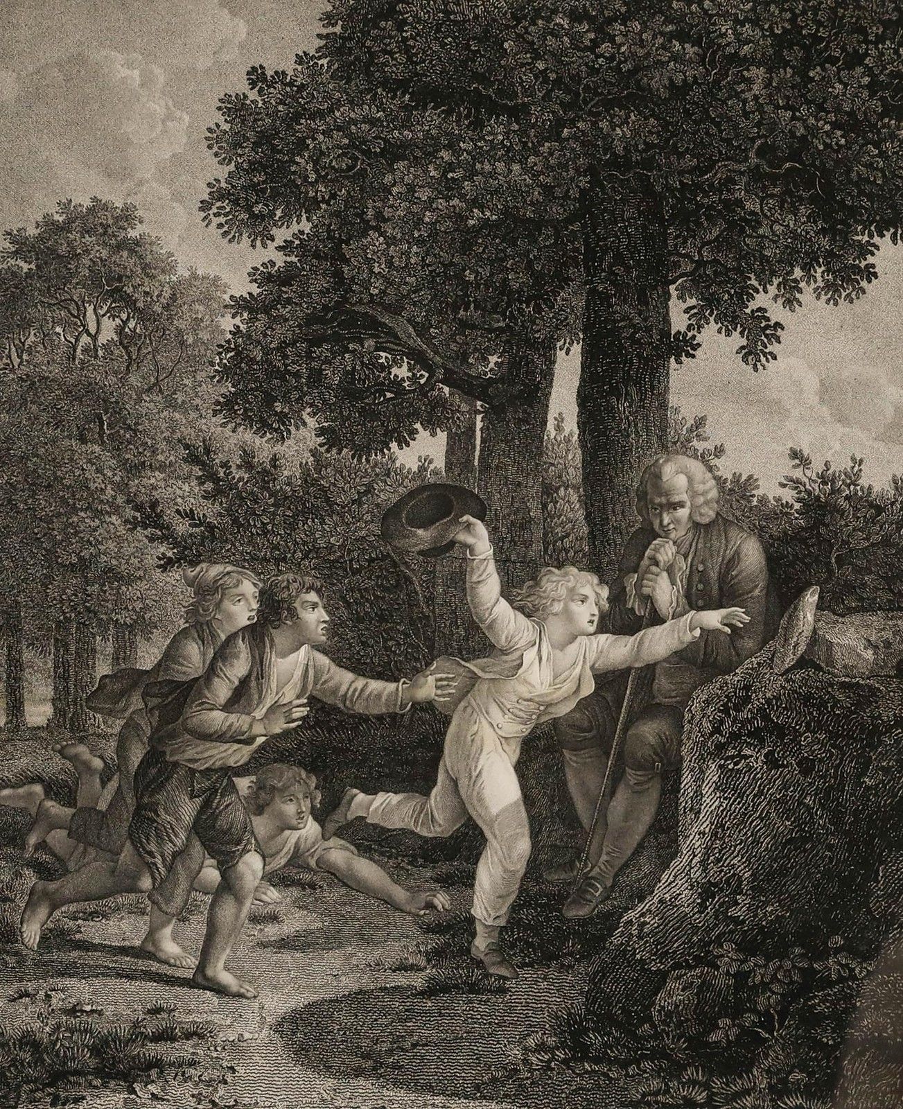 Bonnet (1736 1793) After Schall (1752 1825) Engraving, Emile Wins The Race photo furniture