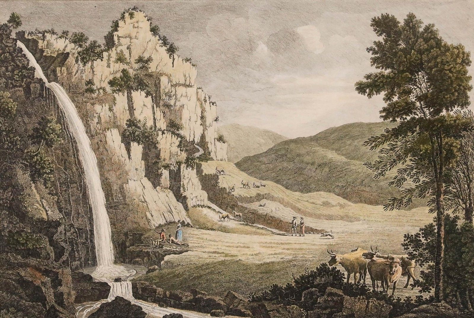 John Boydell (1720 1804) Framed 1750 Engraving, View Of Rhaidder Fawr photo furniture