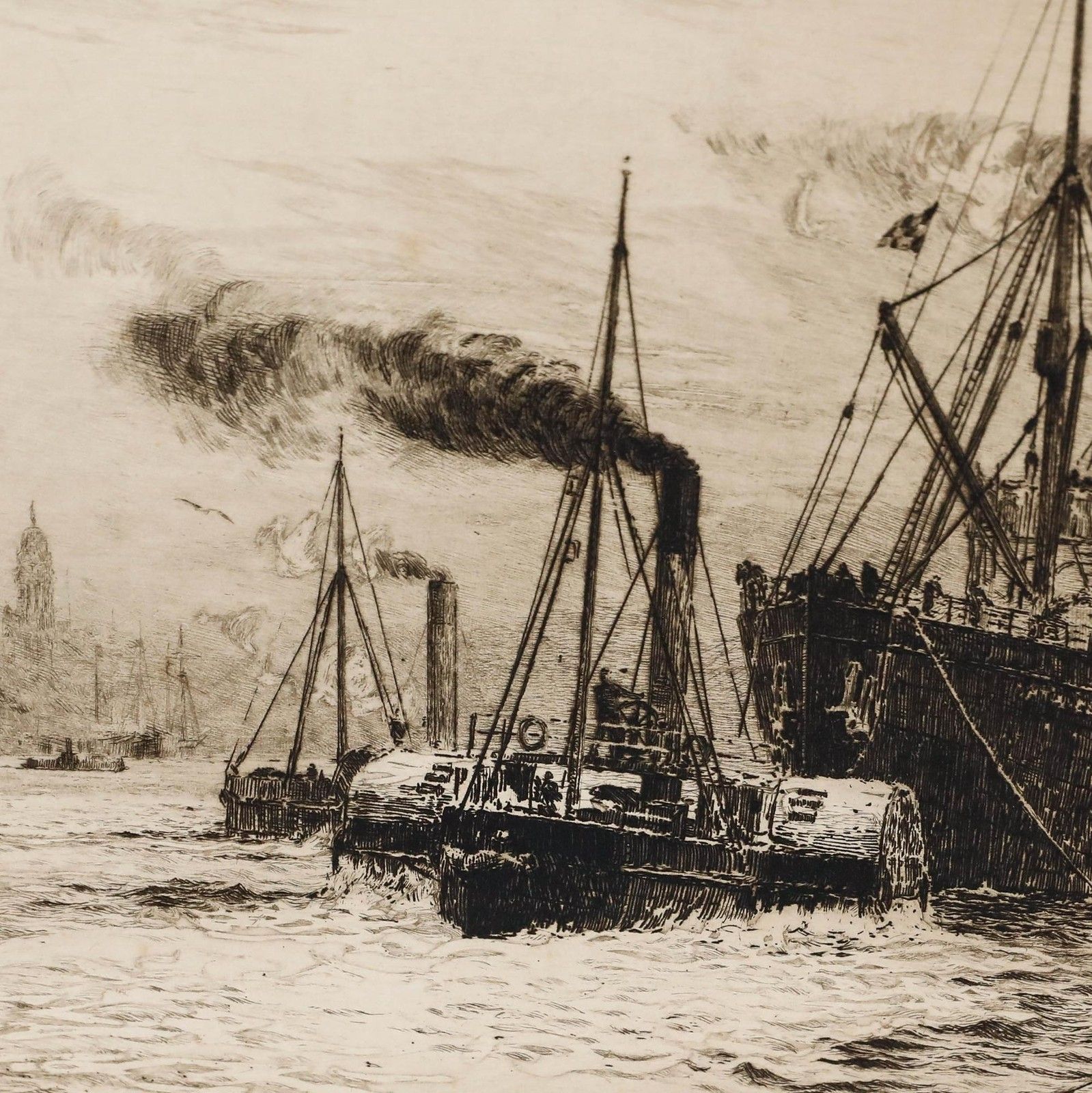 William Lionel Wyllie (1851 1931) 1913 Etching, On The Clyde At Govan photo buy