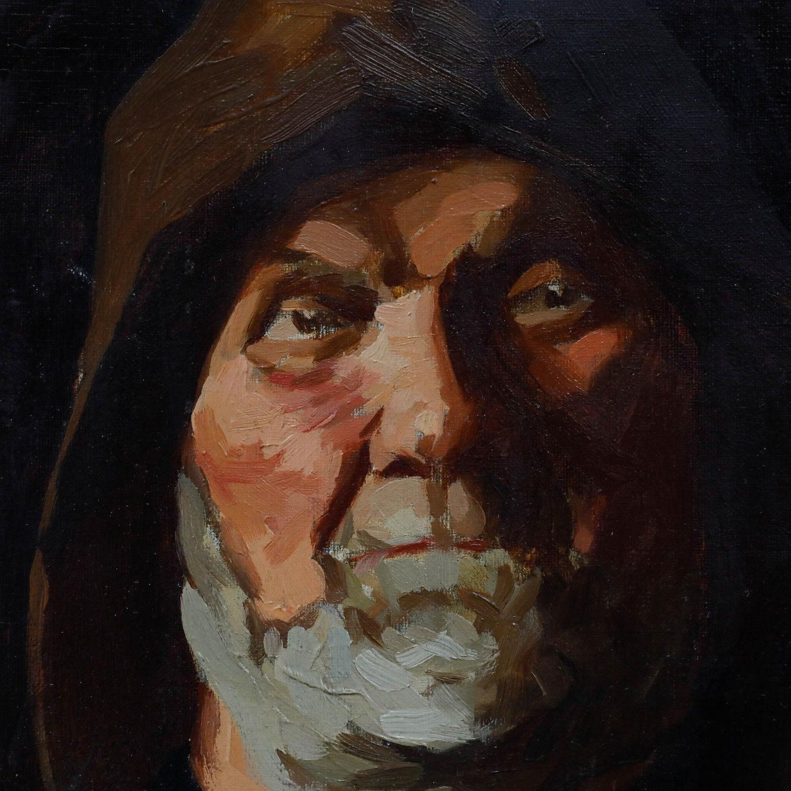 Framed 20th Century Oil Portrait Of A Fisherman photo Art