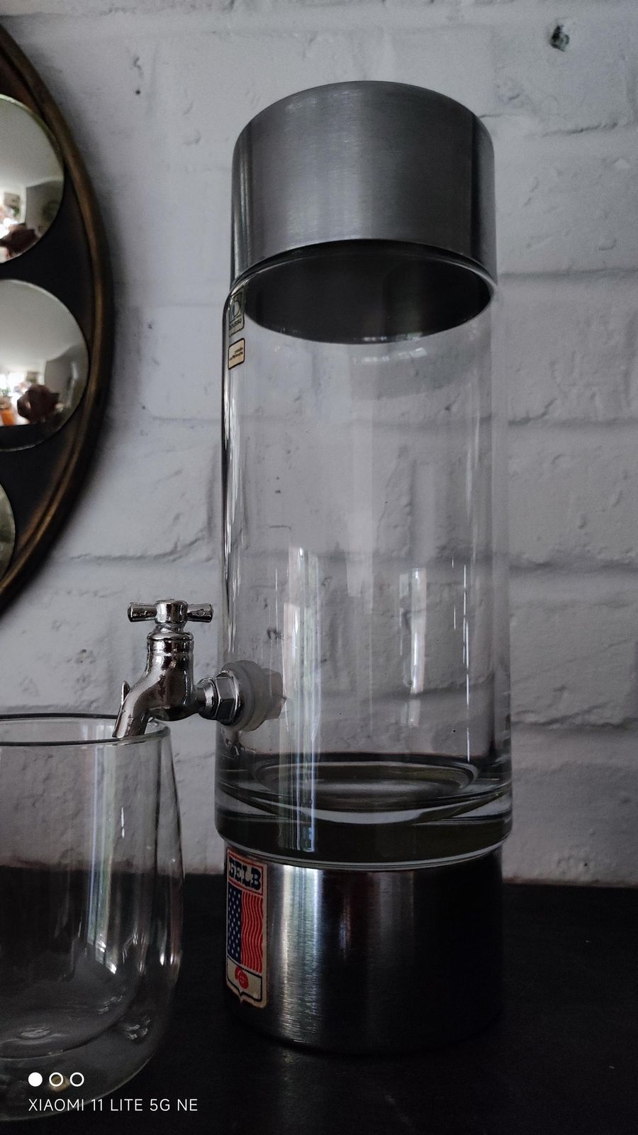 Franse Hedendaagse Absintfontein van Gelb Paris in Verzilverd Metaal & Geblazen Glas, Mid-Century Modern Barware photo for sale