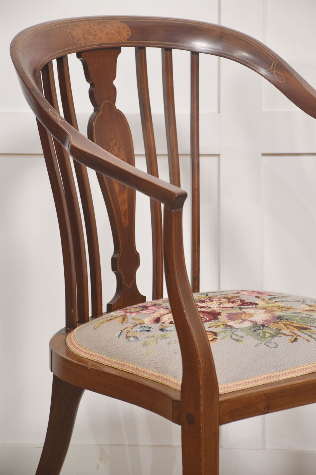 Mahogany And Satinwood Inlaid Occasional Chair photo buy