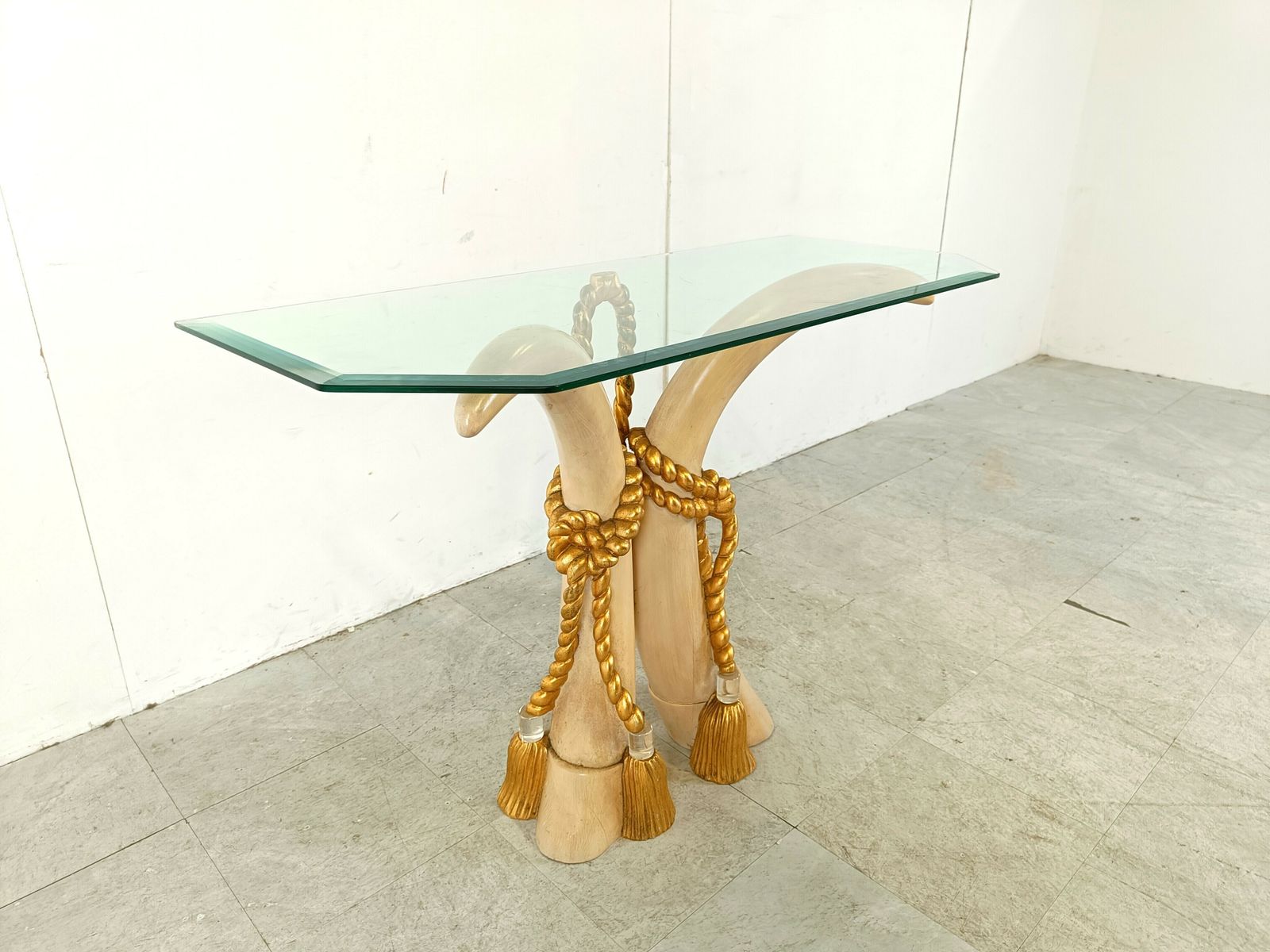 Vintage Faux Tusk Console, 1980s photo vinterior