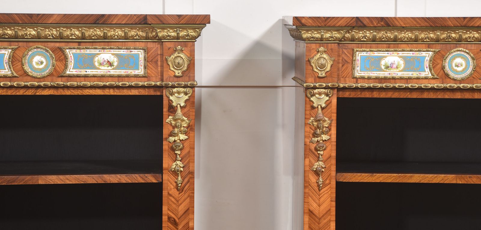 photo furniture Pair Of Exceptional Kingwood And Tulipwood Open Bookcases