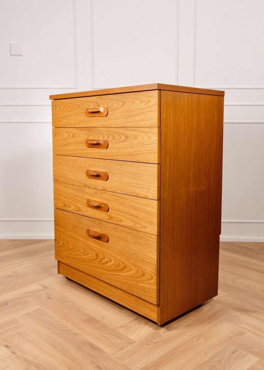 Austinsuite Teak Tallboy Chest Of Drawers photo vintage
