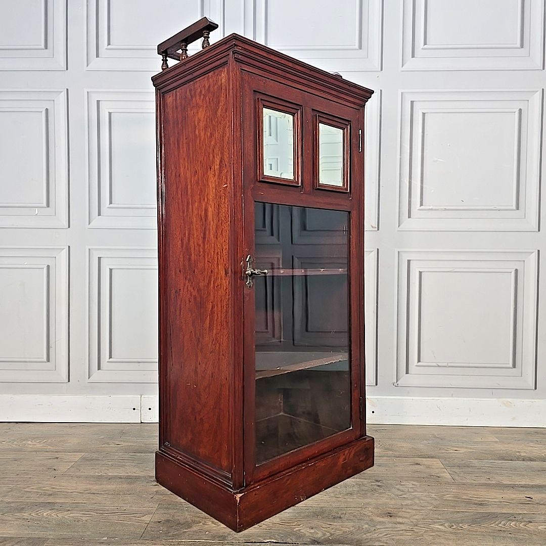 Antique Display Cabinet Glazed Mahogany Music Storage Cupboard Wooden Sideboard photo furniture