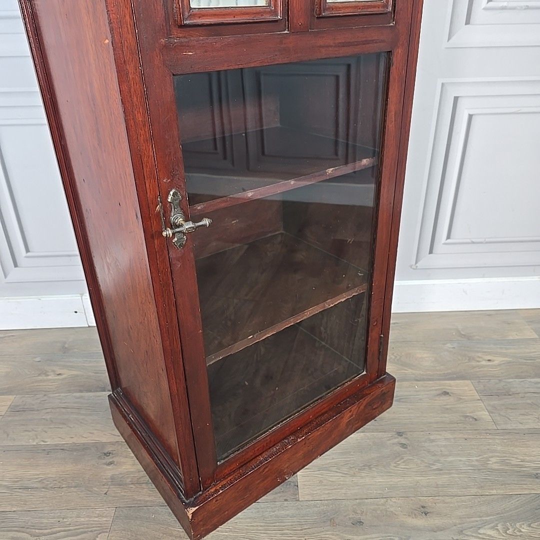 Furniture Antique Display Cabinet Glazed Mahogany Music Storage Cupboard Wooden Sideboard photo
