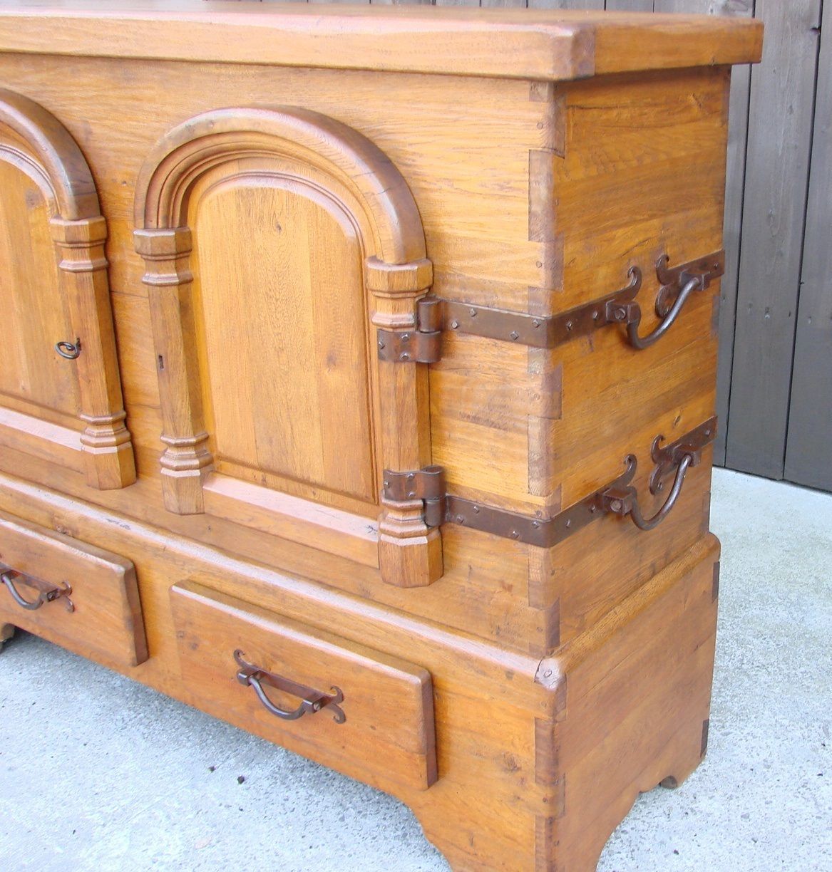 Rustic Oak Chest Of Drawers From The 1950s | Solid Wood | Hand Forged Fittings | Sturdy photo 1448.96