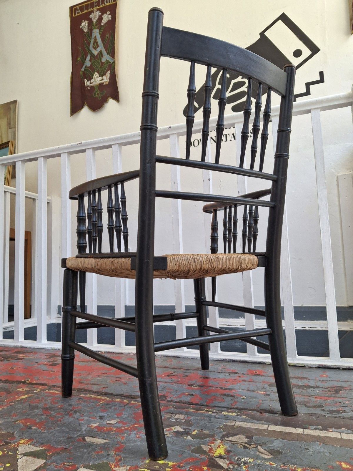 Early 20th Century Arts & Crafts Stained Beech Sussex Armchair. photo buy