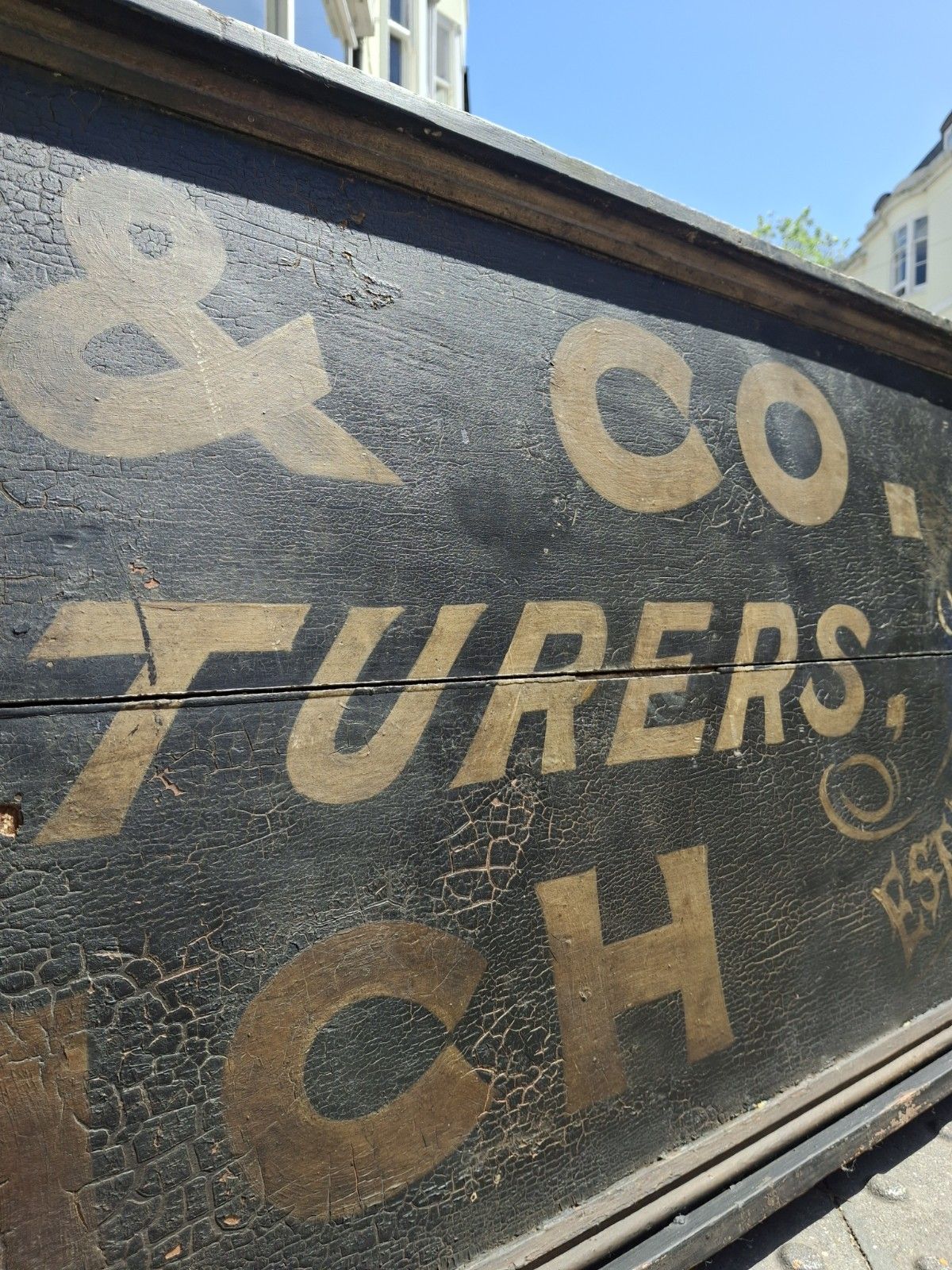 Huge Scale 19th Century Original Hand Painted Lubricants Factory Trade Sign. photo vinterior