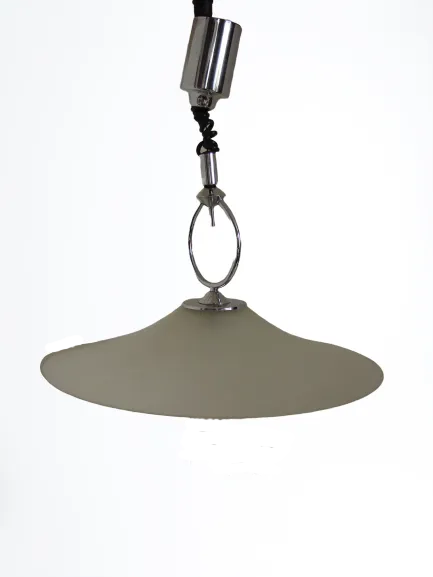 Helestra hanglamp, Duitsland, jaren 1970 | Chroom en matglas | Vintage photo furniture