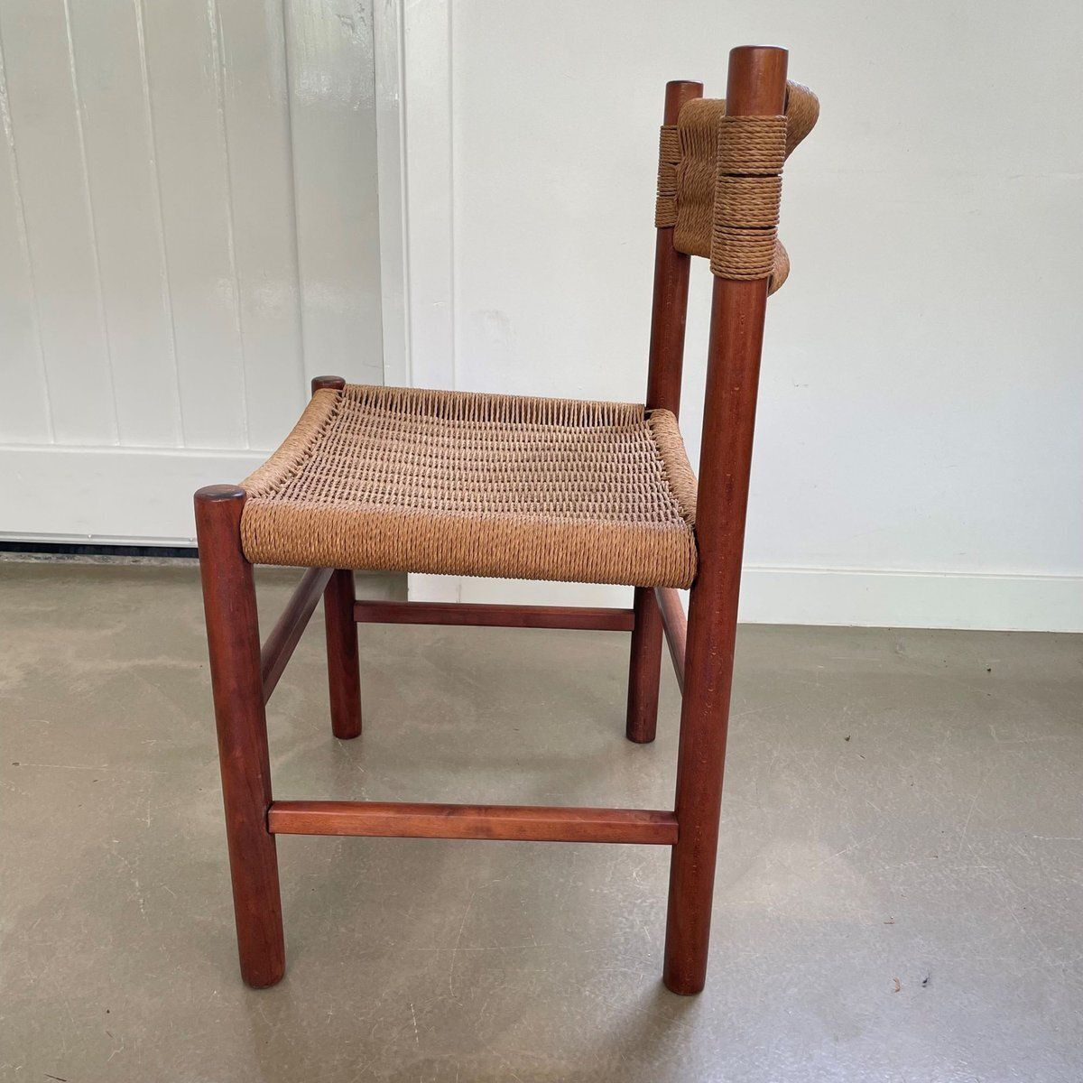 Chair With Papercord Seat And Backrest, 1950s photo vinterior