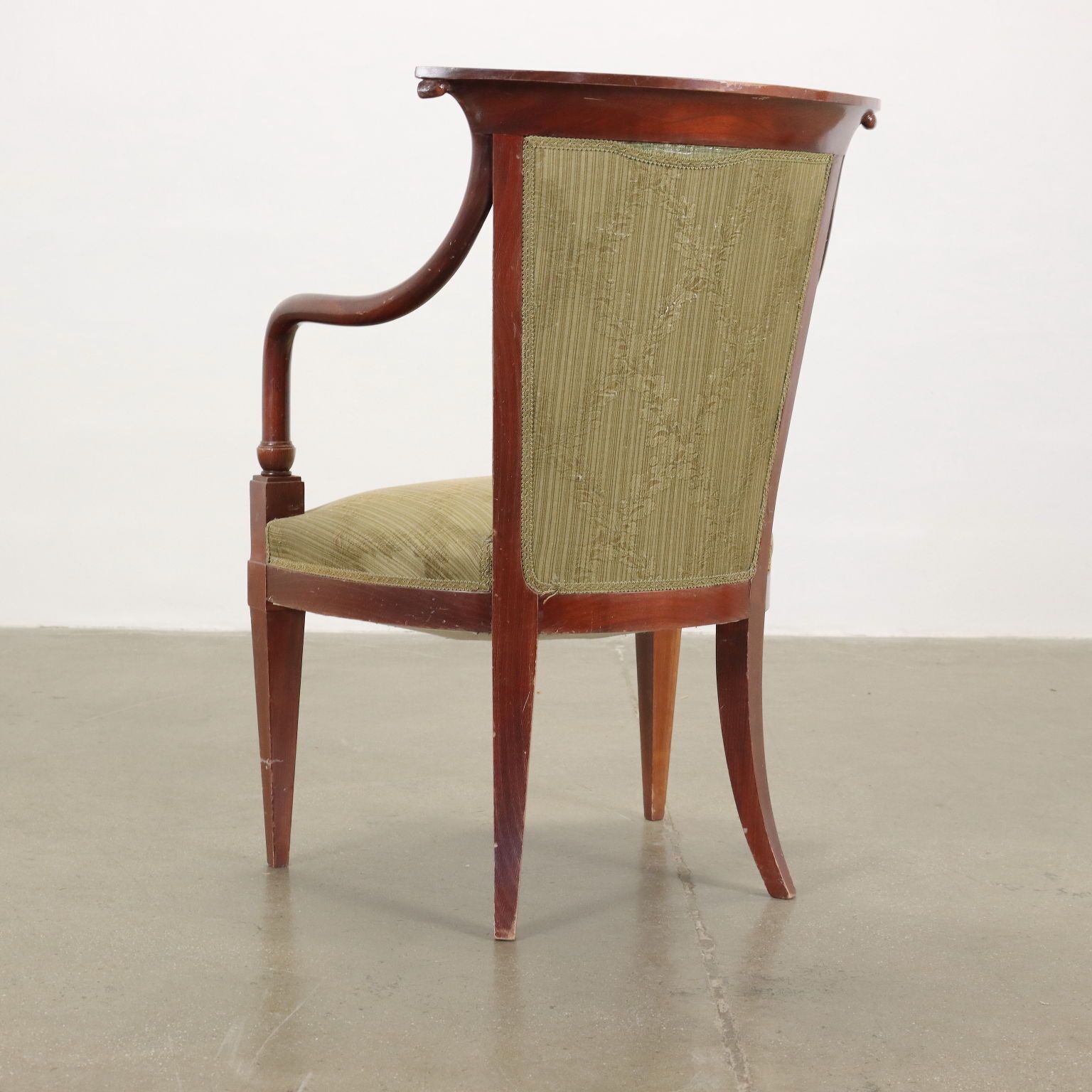 photo furniture Vintage Chair Fabric Wood With Armrests Design Italy 1950s 1960s