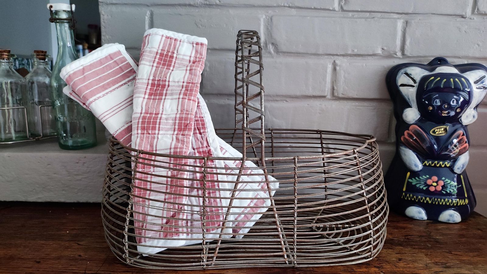 Panier de récolte en fil de fer, panier de jardin, style rustique campagnard photo furniture
