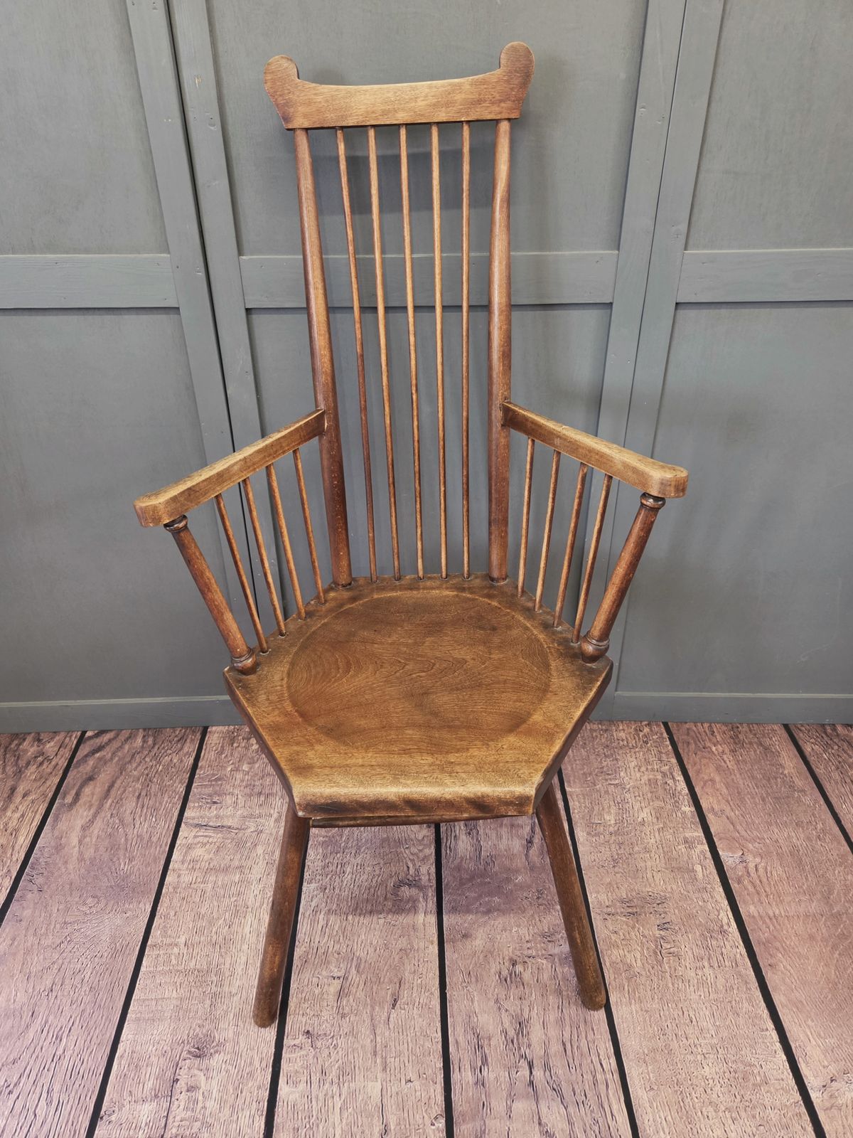 Arts And Crafts Comb Back Beech Armchair   Accredited To Liberty And Co, London photo vinterior