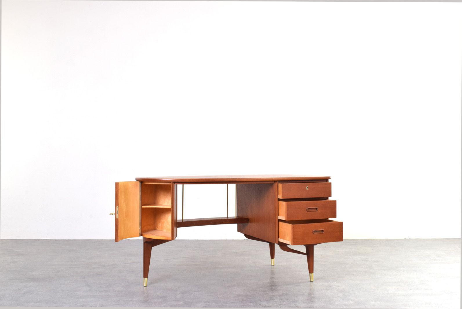 Mid Century Organic Teak Desk From Sola Møbler photo Furniture