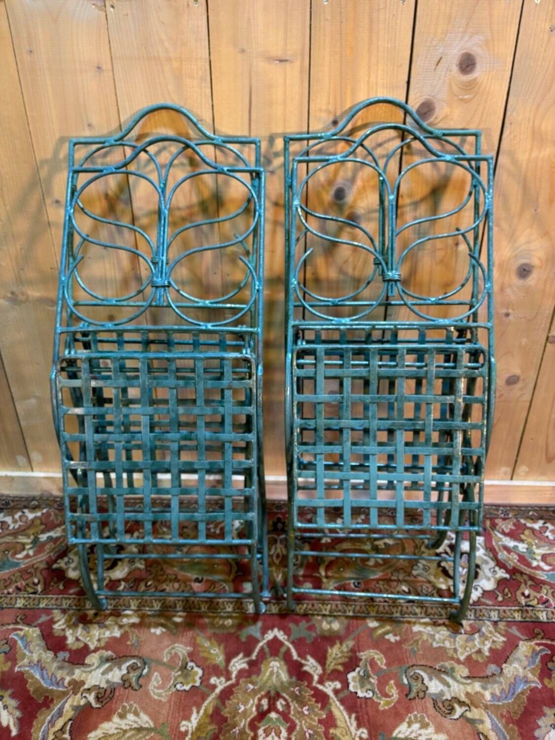 Set Of 4 Metal Garden Chairs photo 433.0