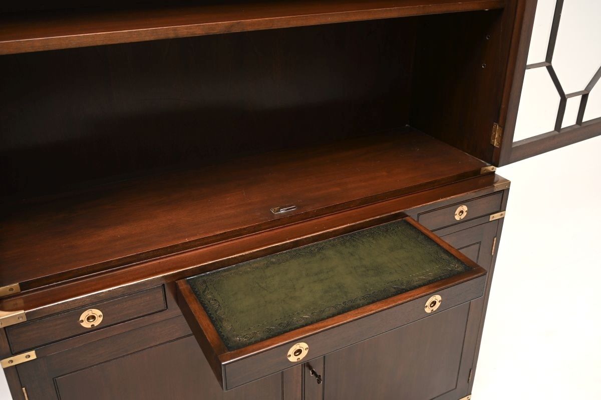 Antique Military Campaign Style Mahogany Bookcase photo Furniture