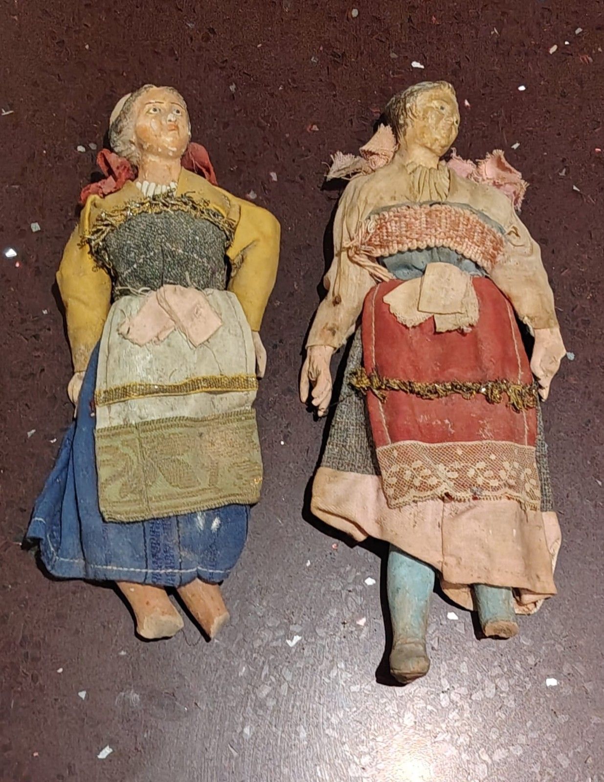 Antique Pair Of Italy Terracotta Statuettes Late 18th Early 19th Century