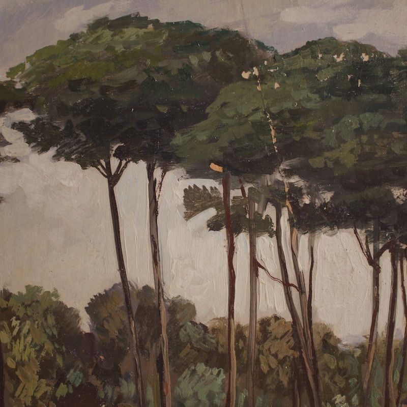 photo buy Peinture de paysage bucolique signée Giron, début du XXe siècle