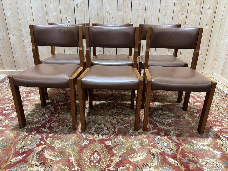 Set Of 6 Chairs In The Style Of Regain With Leather Seats photo furniture