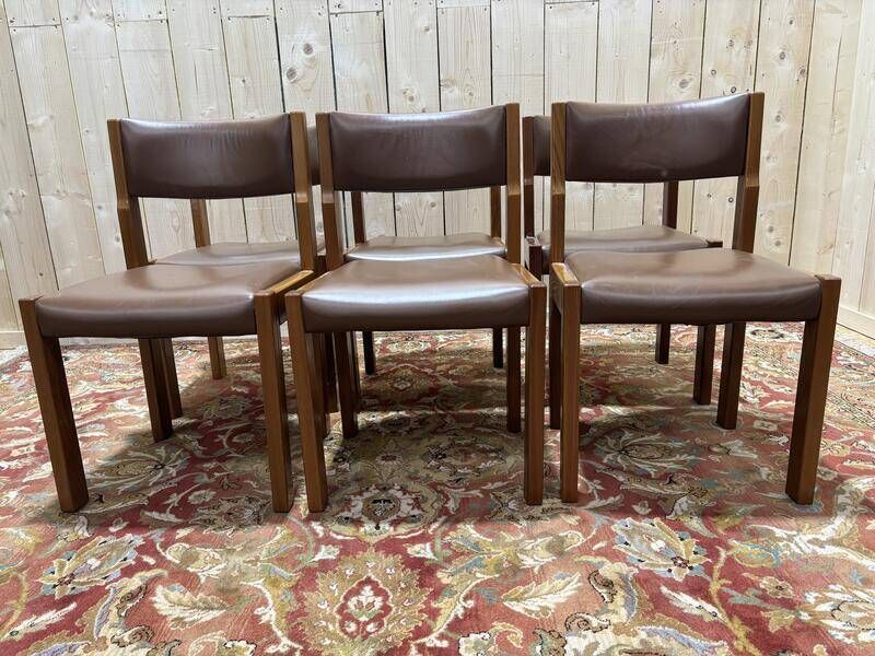 Set Of 6 Chairs In The Style Of Regain With Leather Seats photo vinterior