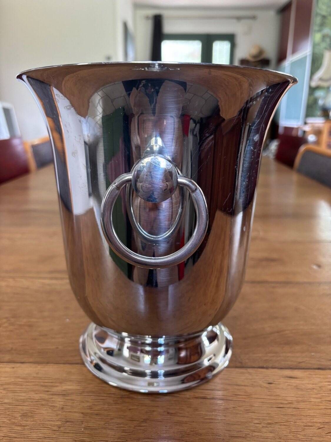 Champagne Bucket Guy Degrenne – Stainless Steel & Gold Plated Brass photo vinterior