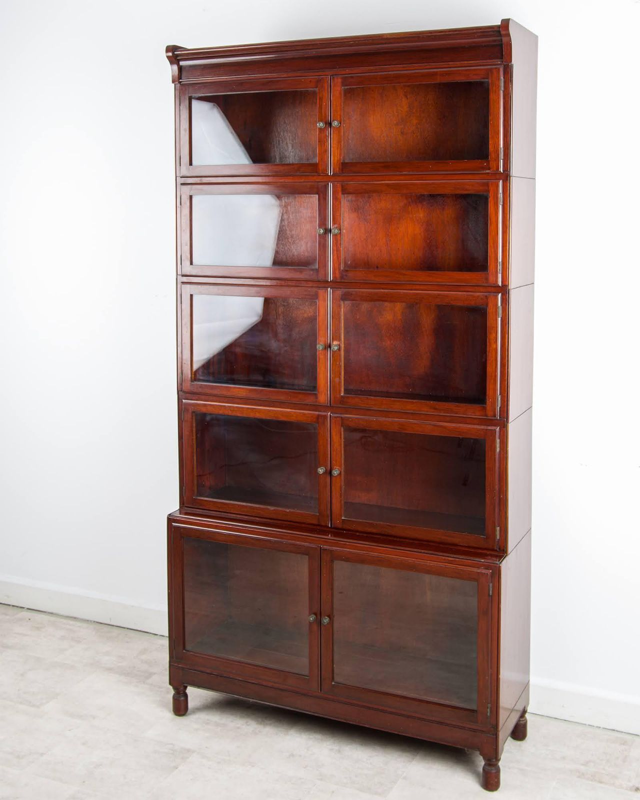 Antique Minty Of Oxford Mahogany Stacking Bookcase With Glazed Doors photo furniture
