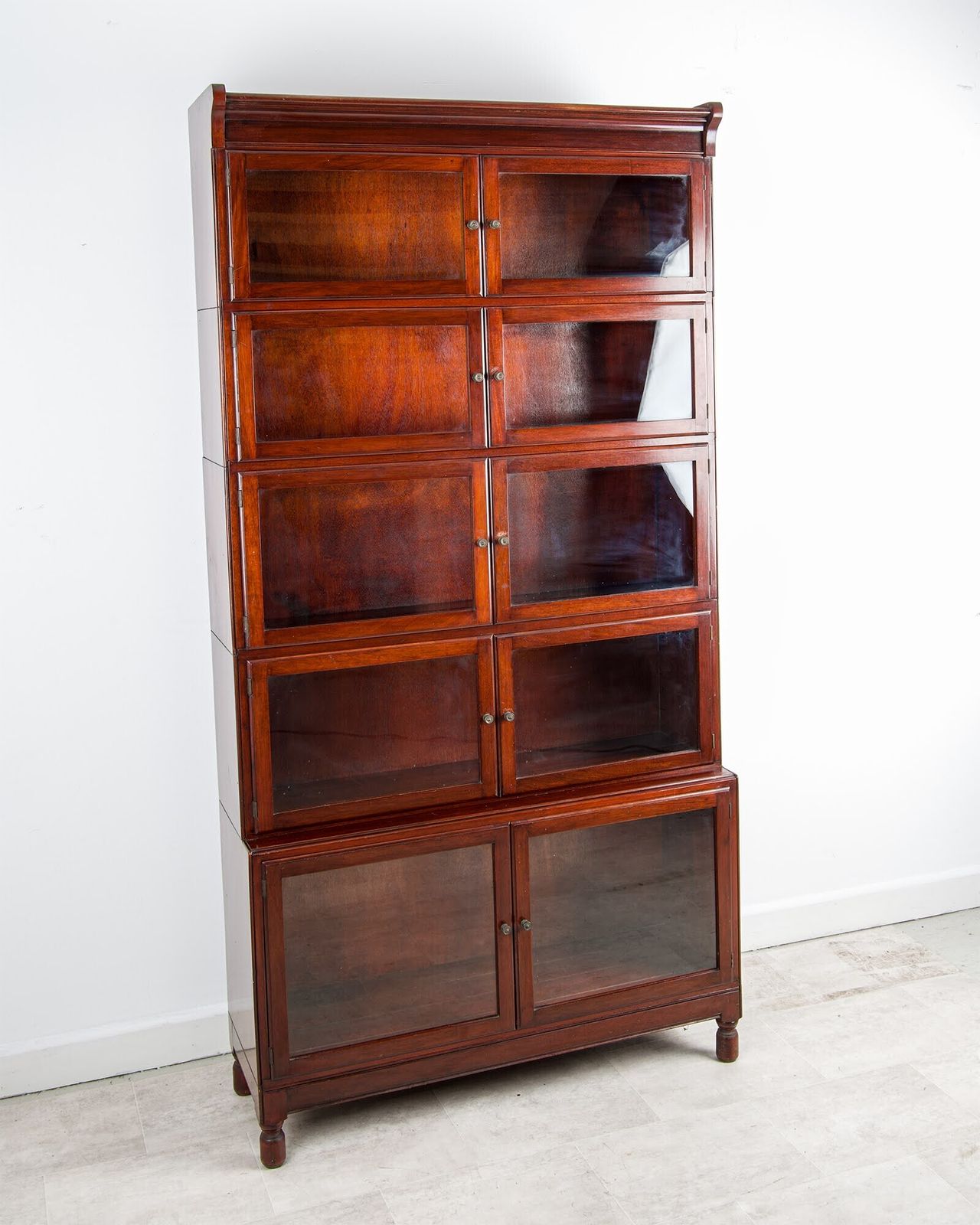 Antique Minty Of Oxford Mahogany Stacking Bookcase With Glazed Doors photo for sale
