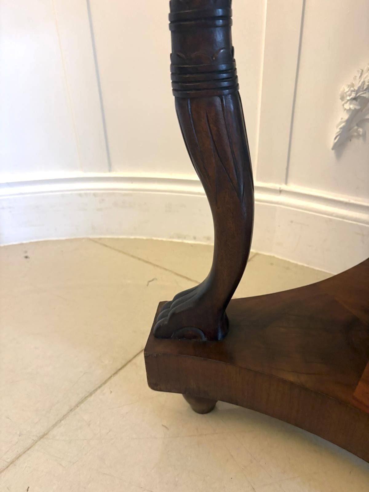 Furniture Antique 19th Century Specimen Marble Top Centre Table Mahogany Swan Support photo