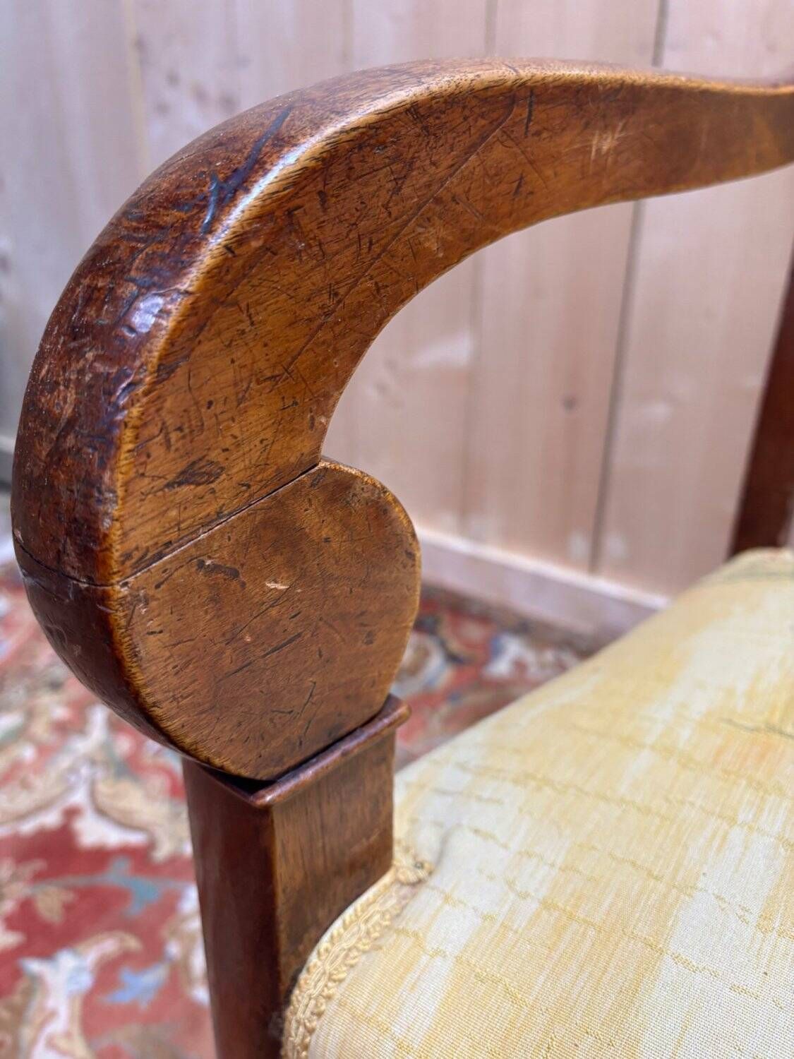Pair Of 19th Century Armchairs With A Scrolled Back photo buy