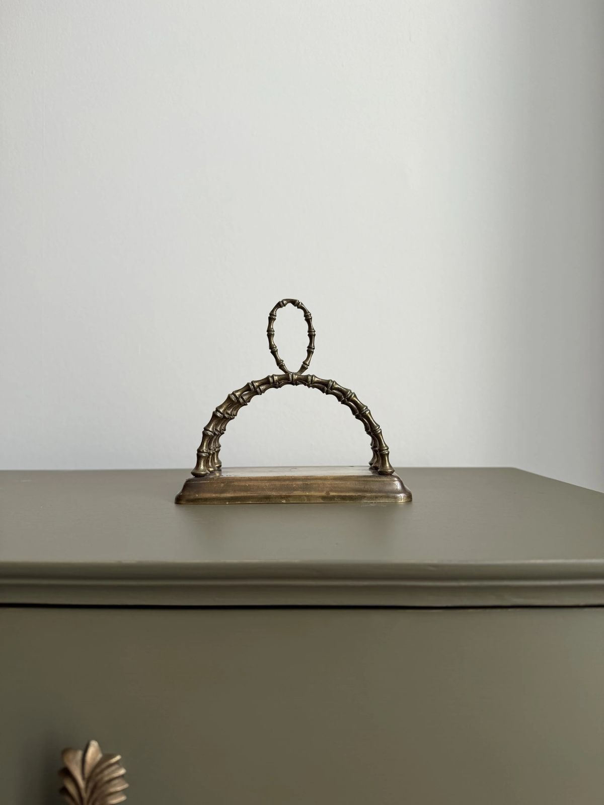Faux Bamboo Brass Holder, 1900s photo for sale