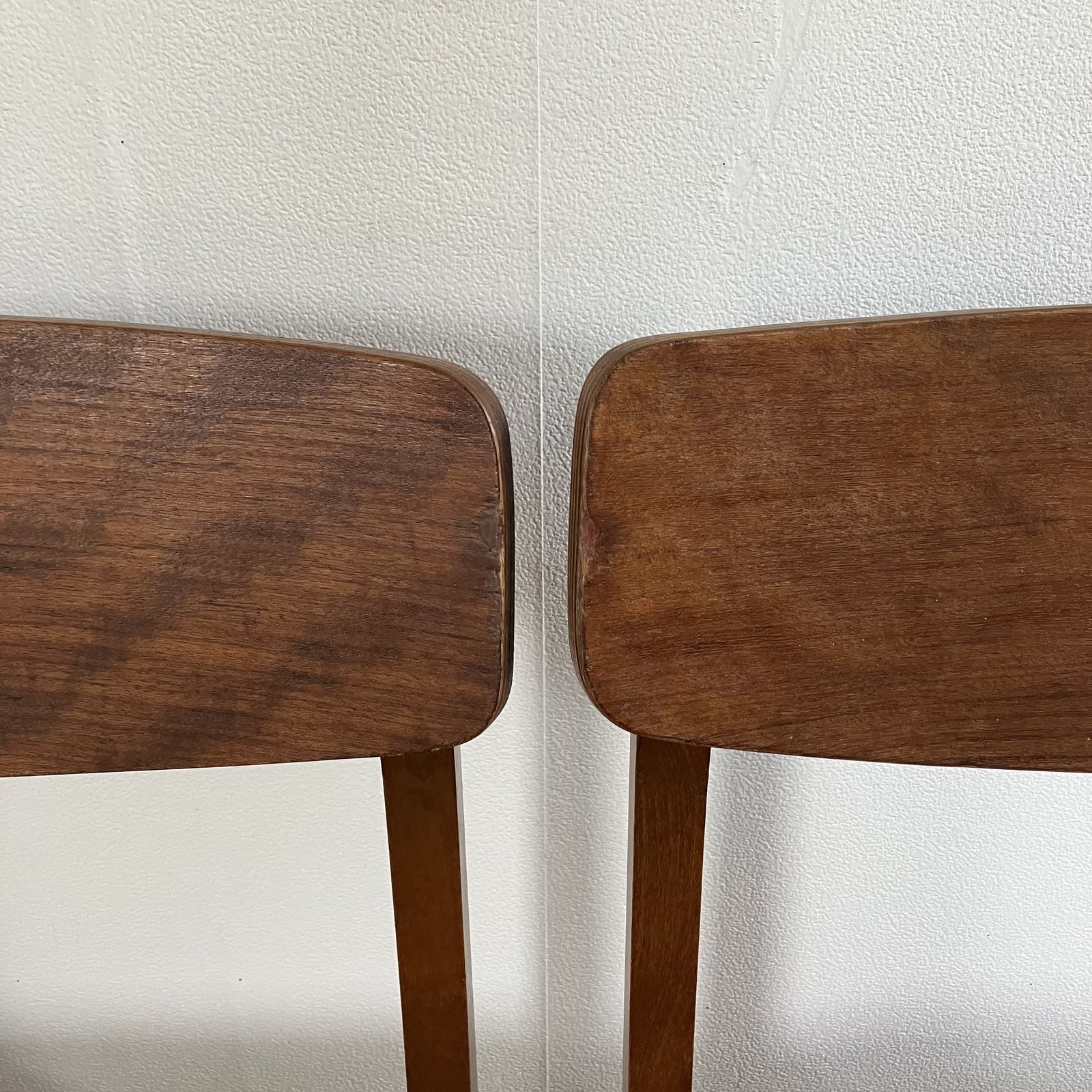 Furniture Mid Century Teak Dining Chairs By Ligna Of Czechoslovakia: Butterfly Backs, Reupholstered Black Vinyl Leatherette, Set Of 4, 1960's photo