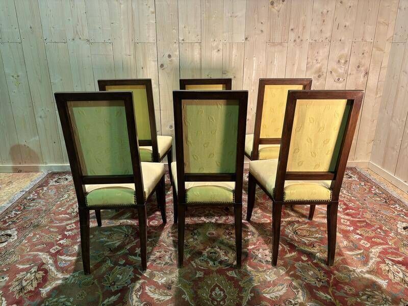 Set Of 6 Mahogany Chairs In The Arbus Style photo 641.0