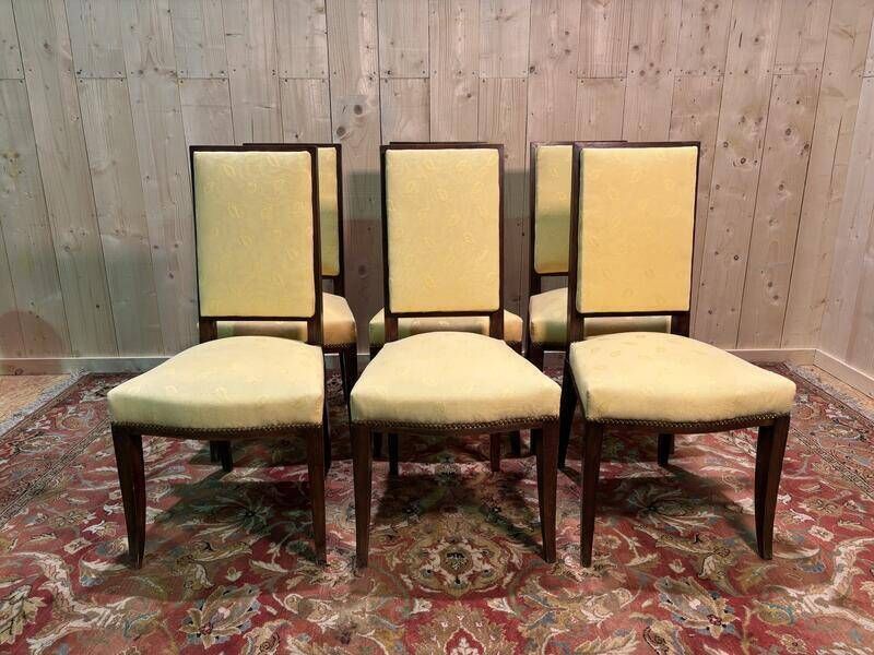 photo for sale Set Of 6 Mahogany Chairs In The Arbus Style
