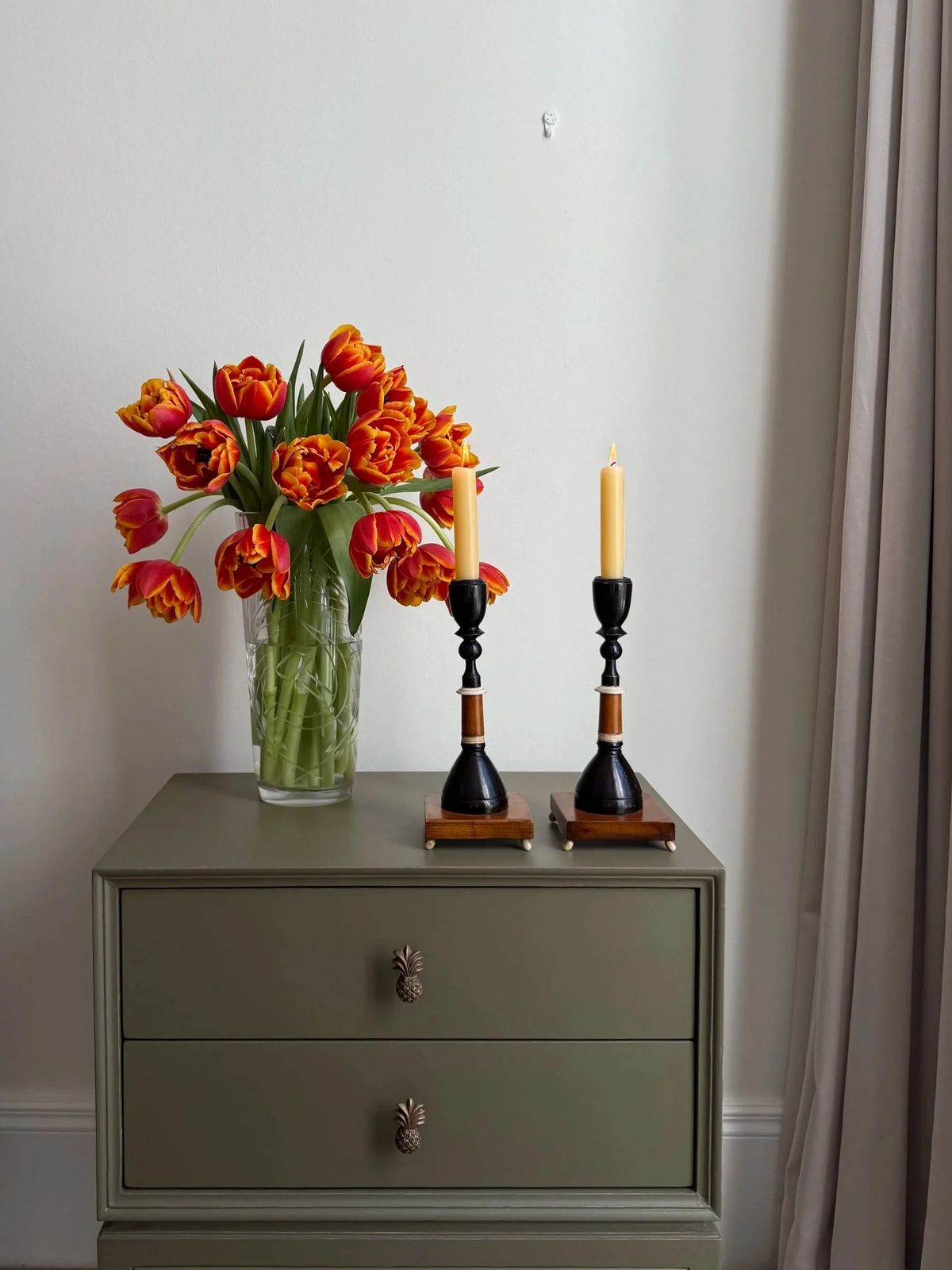A Pair Of 19 Century Wooden Candle Holders photo furniture