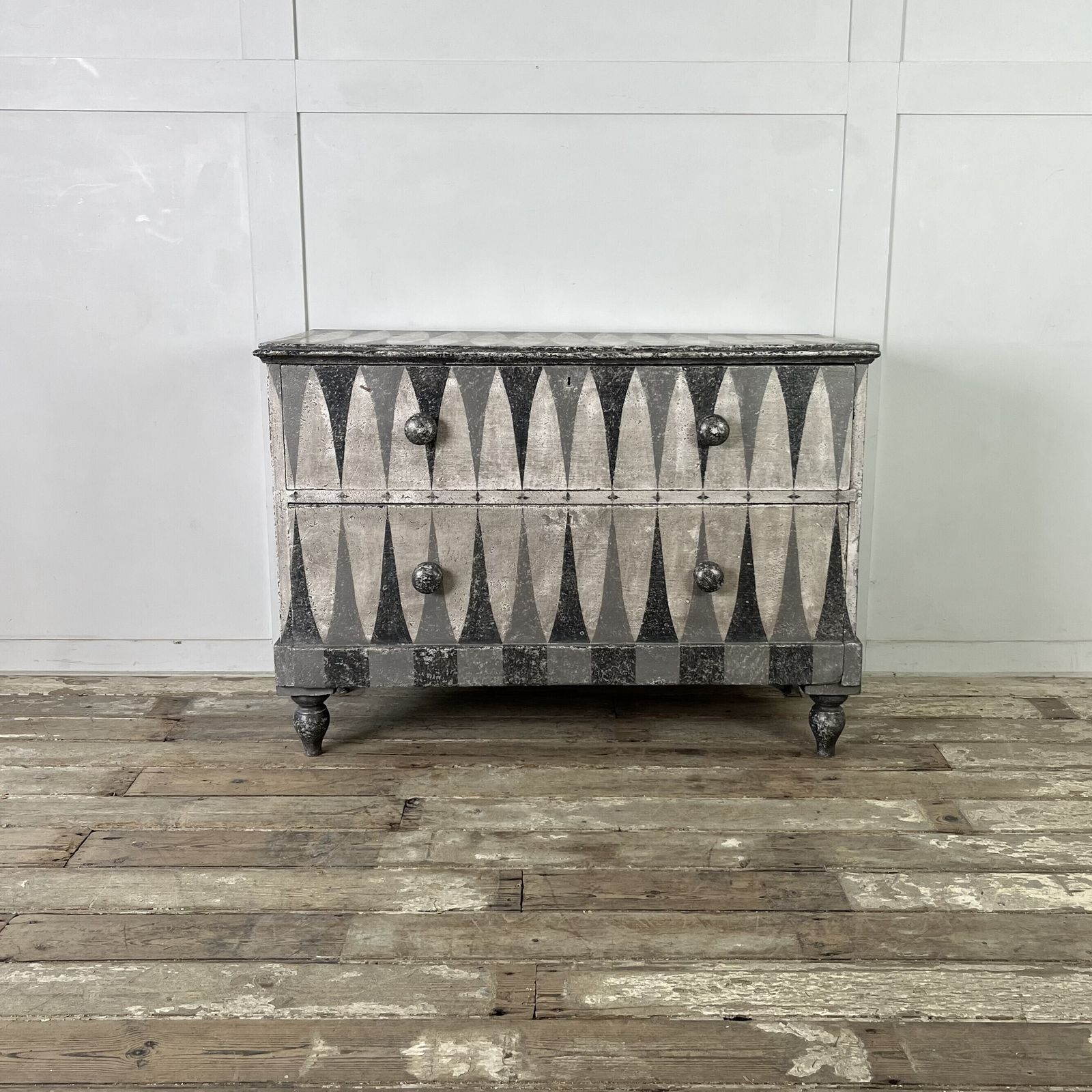 Harlequin Painted 2 Drawer Chest Of Drawers photo Furniture