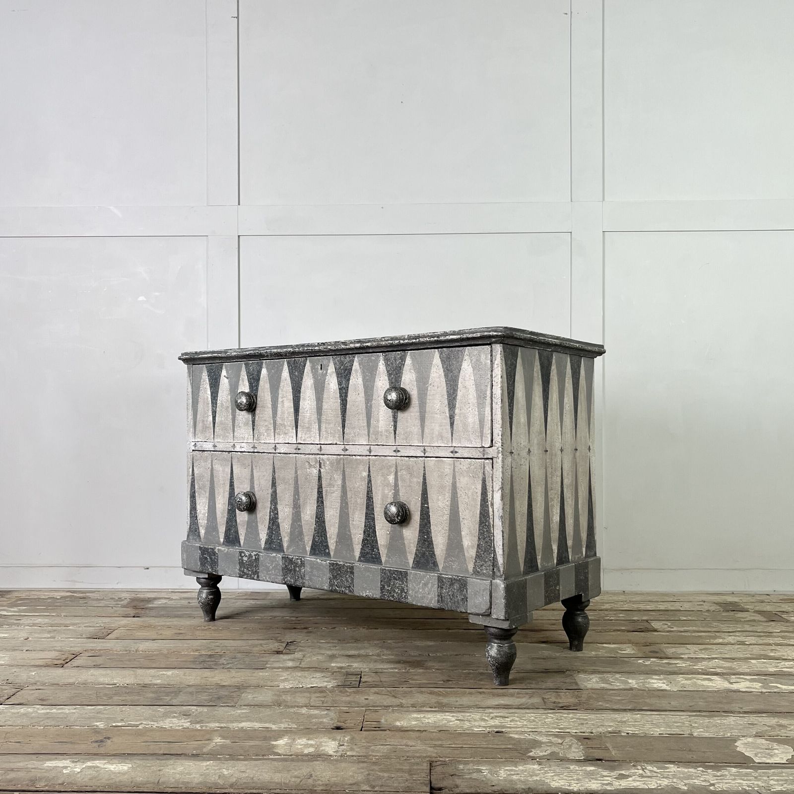 Harlequin Painted 2 Drawer Chest Of Drawers photo 975.0